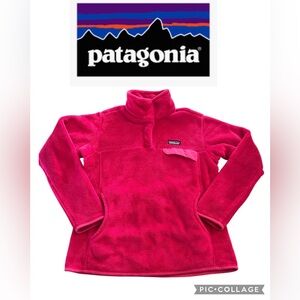 Patagonia Pink Fleece  1/4 Button Pullover